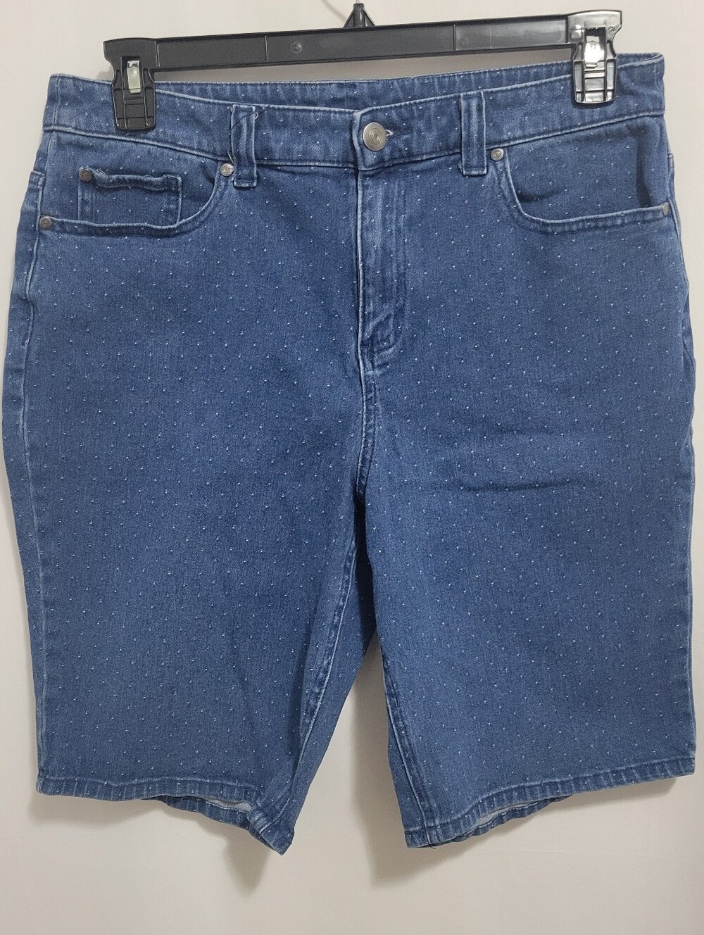 Christopher & Banks Y2K Women's Dark Blue Dotted Denim Shorts, Size 12